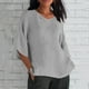 thumbnail image 2 of Vestidos Casuales Para Mujer, Blusas De Mujer De Moda Moda de verano para mujer, cuello en V, ocio, manga tres cuartos, color liso, 2 of 6