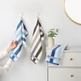 thumbnail image 2 of Unique Bargains Striped Cotton Absorbent Soft Hand Towel 13" x 29" Green Pack of 1, 2 of 5