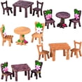 thumbnail image 2 of Juego de mesa y sillas en miniatura, adornos de muebles de jardín de hadas, silla de mesa de microresina para terrarios de musgo, decoración de Micro paisaje para el hogar brillar Hogar, 2 of 5