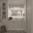 thumbnail image 2 of GODCHAR LED Bathroom Mirror Rectangular Anti-Fog Modern Style Mirror in Tempered Glass Black Frame 40x24 inch, 2 of 10