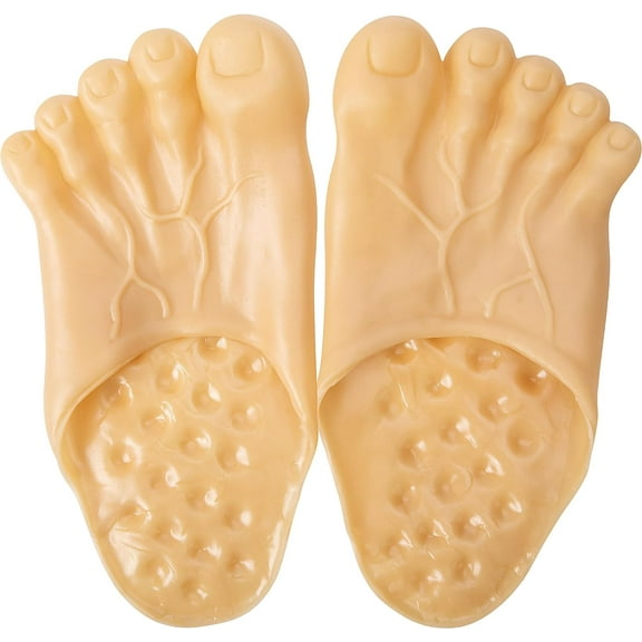 EBAOKUUP Halloween Barefoot Funny Feet Slippers- Realistic Big Foot Slippers Shoe Covers- Scary Funny Costume Props Toe Slippers for Halloween Family Cosplay Costume Accessories