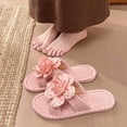thumbnail image 7 of Xfvqtps Womens Corduroy Open Toe Slide Slippers Warm Flat House Shoes for Bedroom Living Room Fall Winter Cozy Indoor Comfortable Footwear, 7 of 7