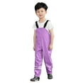 thumbnail image 5 of MKHSQHDG Rain Pants Kids Girls Waterproof with Suspenders Windproof Reflective Toddler Romper and Jumpsuit for Outdoor, 5 of 6