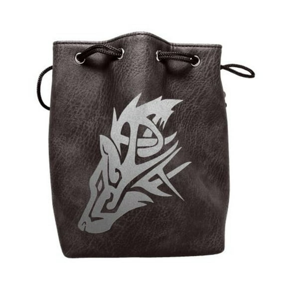 Easy Roller Dice Black Leather Dice Bag - The Wolf New