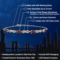 thumbnail image 2 of Gem Stone King 2.33 Ct Oval Red Garnet 925 Silver and 10K Yellow Gold Lab Grown Diamond Infinity Bracelet for Women Mother's Mom Wife Her, Fully Adjustable up to 7.5 inch), 2 of 6