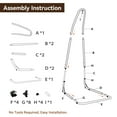thumbnail image 4 of AKUTATA Adjustable 77" to 93" Hammock Chair Stand Only, Steel Hanging Chair Stand, 330 lbs Capacity, 4 of 8