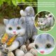 thumbnail image 3 of CHAO Figura decorativa de gato para jardín, decoración de jardín, mariposas luces solares para exteriores, decoración de balcón, jardín, diseño lindo gato mariposa resina adornos luces solares, 3 of 5