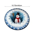 thumbnail image 3 of Vikakiooze Christmas Circular Carpet Stereoscopic Visual Effect Entrance Door Mat Household Absorbent Nonslip Foot Mat Dirt Proof Mat Bathroom Nonslip Mat Size 15.75in, 3 of 6