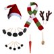 thumbnail image 2 of Conjunto de Disfraz de Muñeco de Nieve Navideño, con Botones de Madera, Pipa, Gorro y Bufanda. Talla Grande. Incluye Bufanda Roja, Verde y Blanca (16 Piezas)., 2 of 7