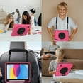 thumbnail image 5 of kids Case for iPad (A16) 11th Generation 11 Inch (2025), iPad 10th Generation 10.9 Inch (2022) Case, Military Grade Drop Protection with Hand/Shoulder Strap Rotating Stand Pencil Holder, Rose, 5 of 6