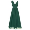 thumbnail image 5 of iiniim Kids Girls Chiffon Ruched Junior Bridesmaid A Line Swing Maxi Formal Pageant Prom Dress Army Green 6, 5 of 7