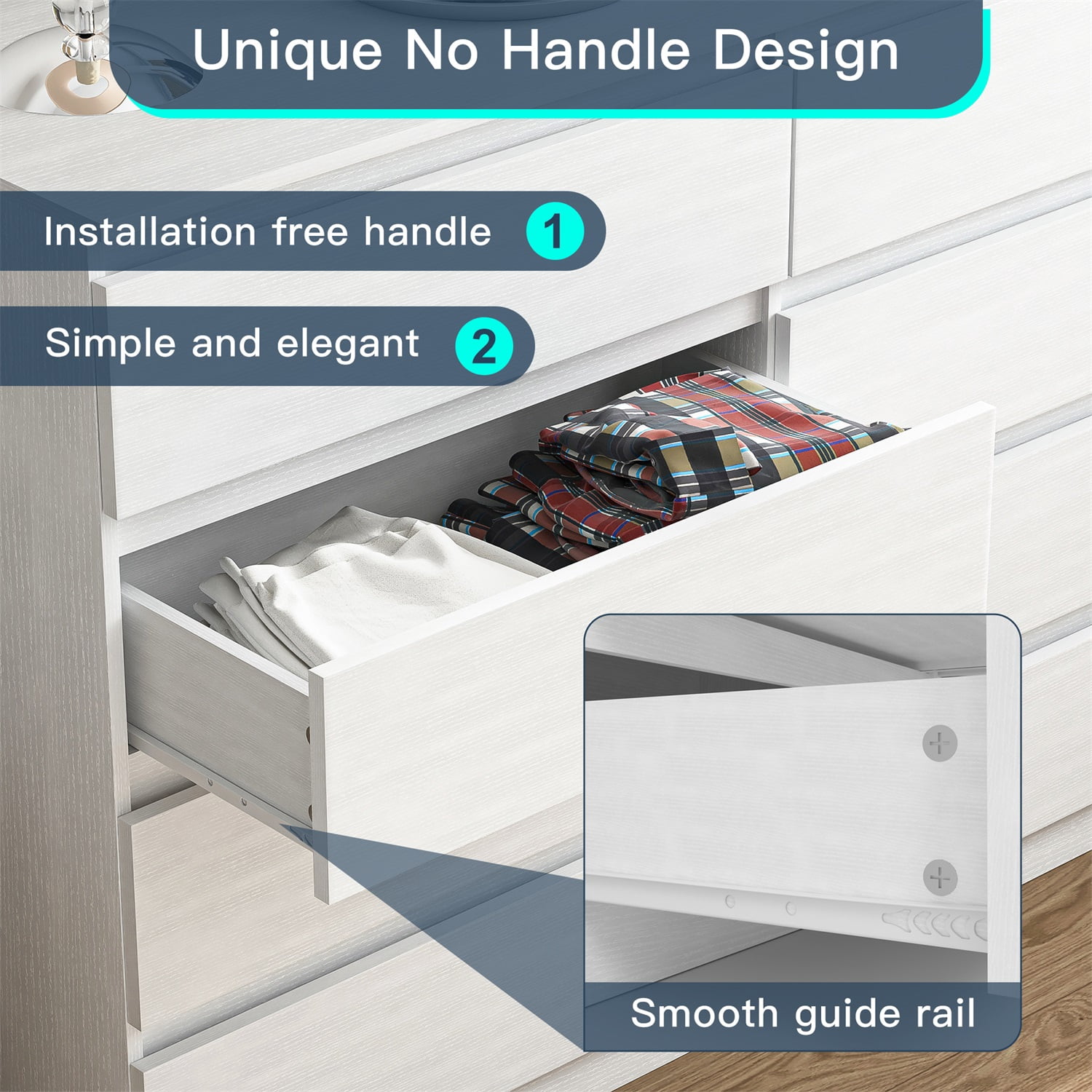 Hommoo Furniture,Modern and Minimalist Dresser for Bedroom, 8 Chest of Drawers, Wooden Dressers for Bedroom, Living Room,Hallway,Black