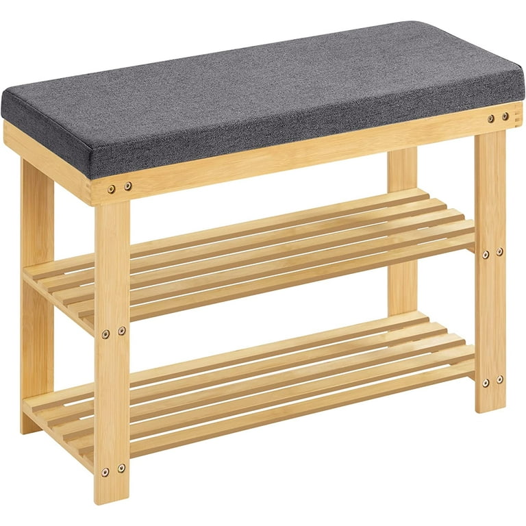 WHAT WE WANT WWW_FBFOOTSTAND ① ZXNYH Bamboo Shoe Bench, 2-Tier Shoe Rack, Stable Shoe Organizer