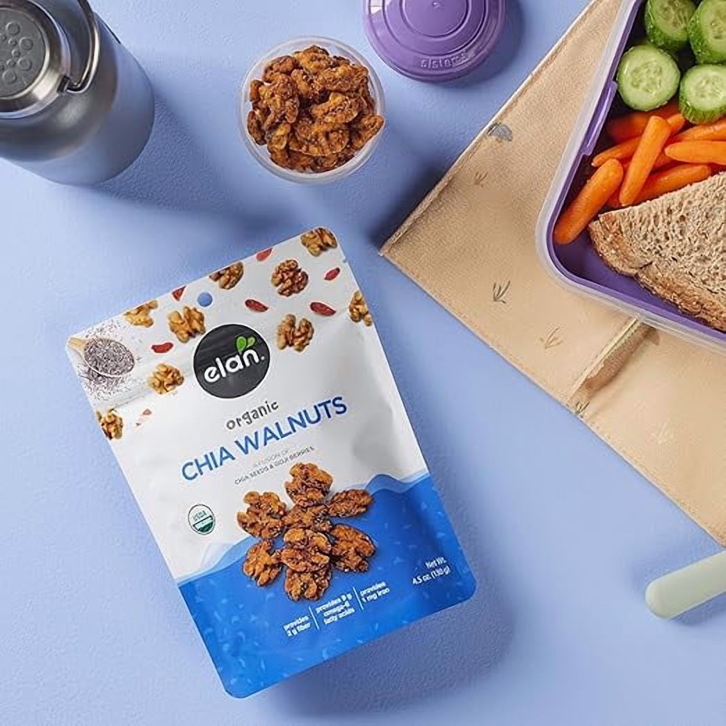 (Pack of 8), Elan Organic Chia Walnuts, 4.5 oz