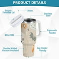 thumbnail image 2 of Yayeee 40oz Stainless Steel Tumbler with Straw and Handle Double-Wall Insulated Travel Water Bottle, Halloween Ghosts, 2 of 8