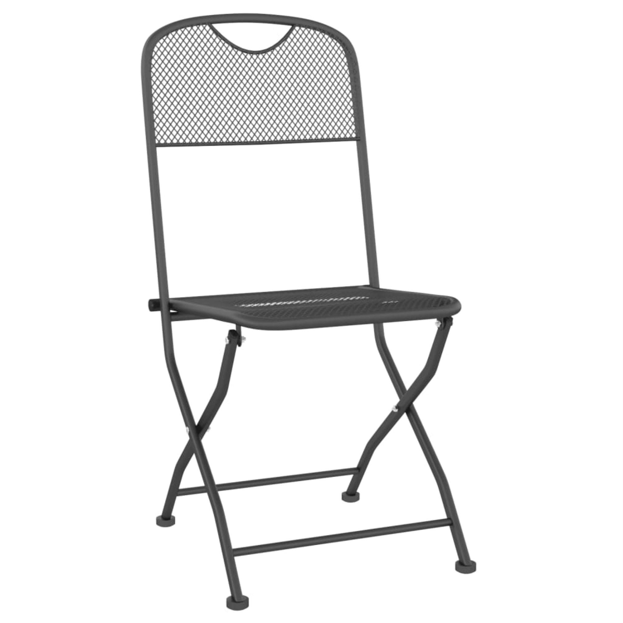Casafoyer Folding Patio Chairs 4 pcs Expanded Metal Mesh Anthracite
