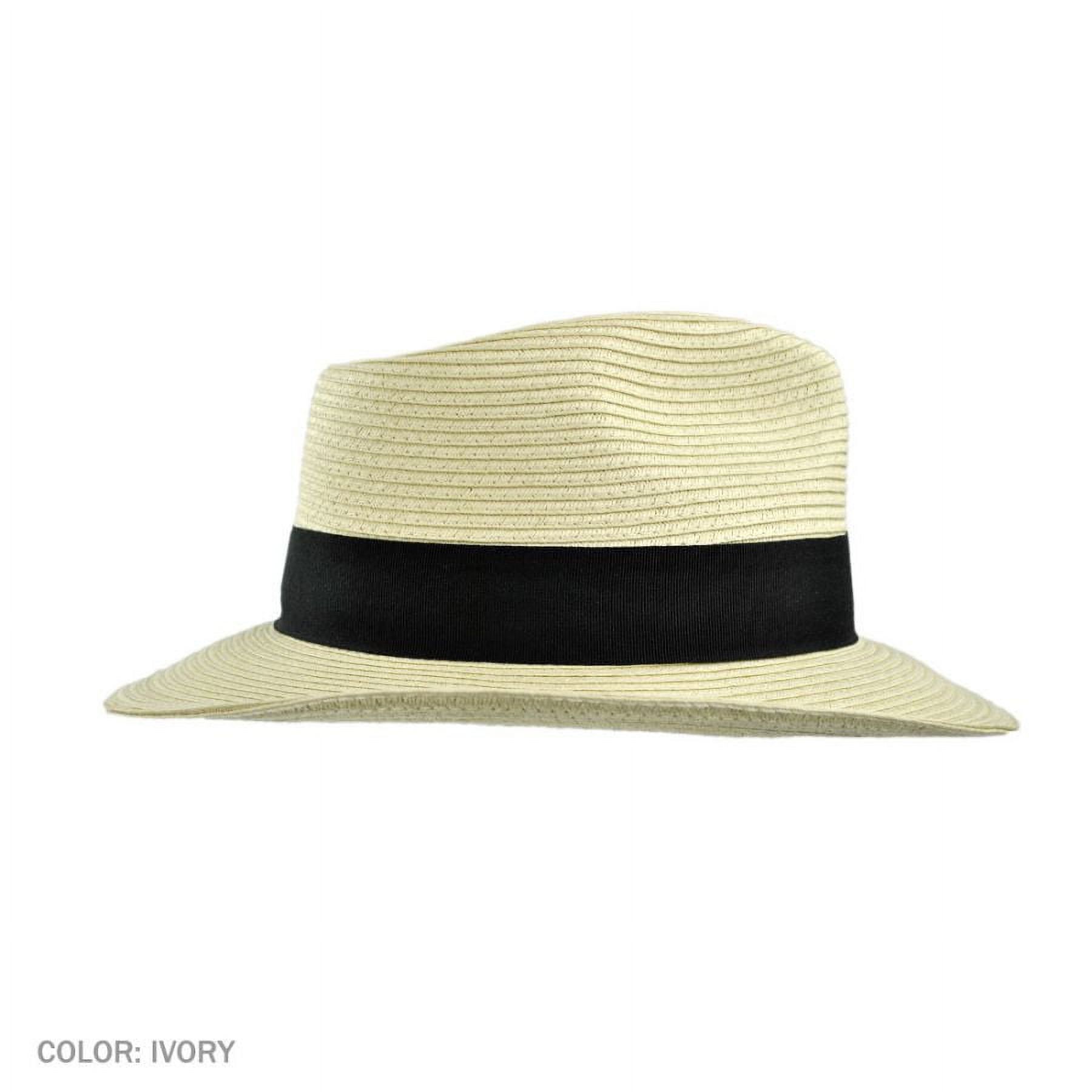 Summer C-Crown Toyo Straw Fedora Hat - XL - Ivory - image 4 of 9