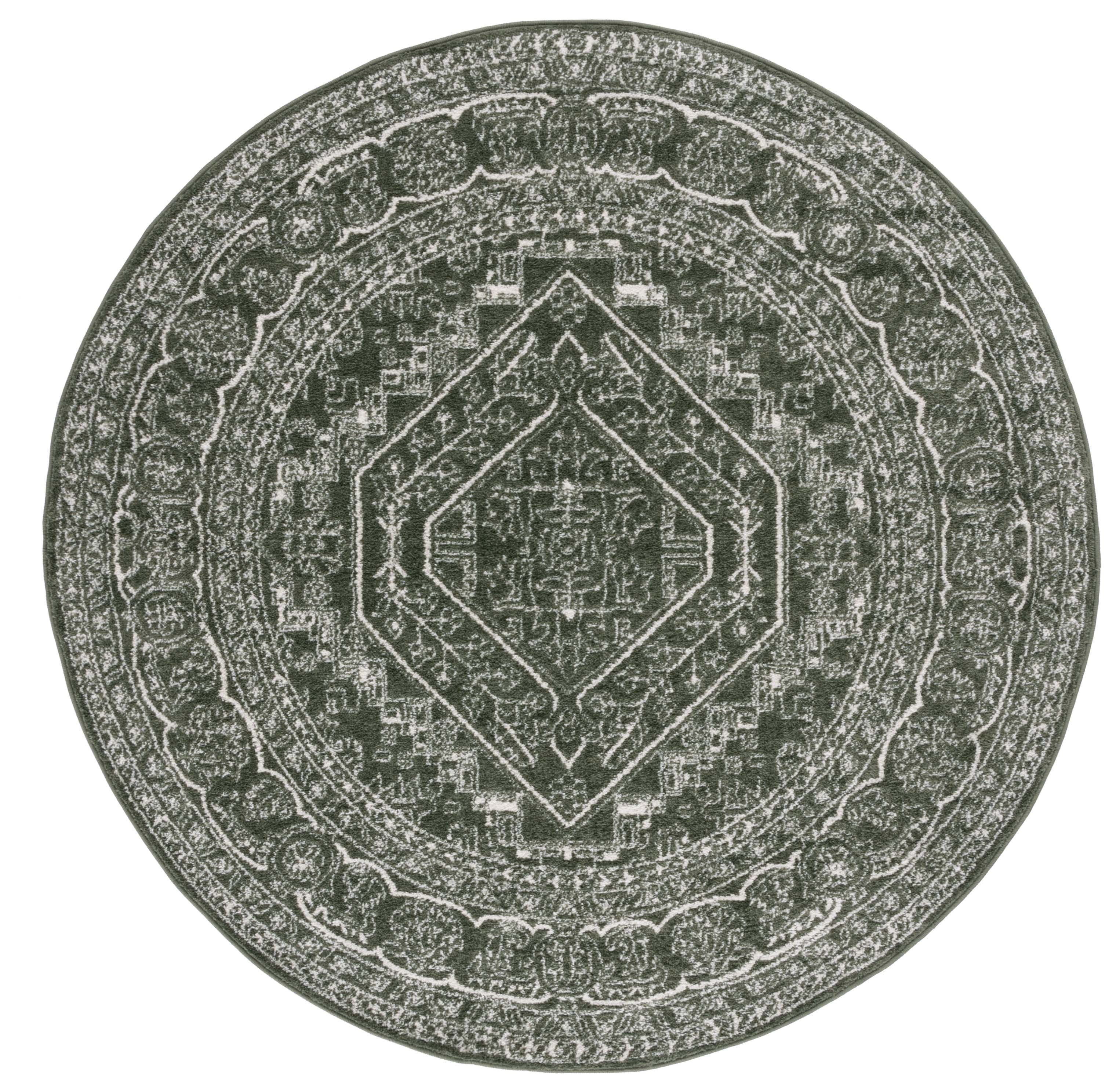 Safavieh Adirondack Xavier Oriental Area Rug, Dark Green/Ivory, 8' x 8' Round