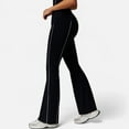 thumbnail image 3 of Women's High Waist Flared Leggings with Contrast Seam Detail and Stretch Fabric - Small, Black, 3 of 7