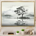 thumbnail image 1 of Designart Grey Traditional Gold framed wall art, Tree Gold framed wall art, Grey White Minimalism Tree Ink euphony I , Trees framed wall art decor, 32x16 inches Gold Frame, 1 of 5