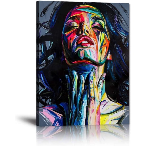 WFSposter-Painted Woman Colorful Graffiti Posters Pictures Banksy Street Artwork Canvas Paintings Wall Art Decor for Living Room Kids Room Modern Home Decor