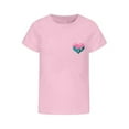 thumbnail image 2 of MIXUE Girls Tops & T-Shirts Kids Summer Heart Print Round Neck Short Sleeve Loose Casual Tshirts Outwear,Pink,6-7 Years, 2 of 4