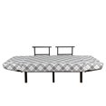 thumbnail image 3 of Plaid Futon Couch, Monochromatic Diagonal Pattern with Checks and Stripes Dashed Lines Celtic Classic, Daybed with Metal Frame Upholstered Sofa for Living Dorm, Loveseat, Black White, by Ambesonne, 3 of 4