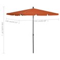 thumbnail image 4 of vidaXL Garden Parasol with Pole 210x140 cm Terracotta, 4 of 4