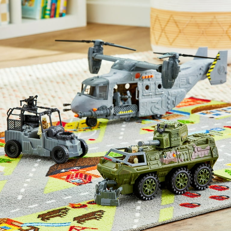 Adventure Force Giant Military Helicopter Play Set, 37 Pieces