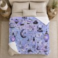 thumbnail image 5 of Potion Bottle Crystal Moon Pattern in Whimsical Celestial Style for Mystic Art Fans, Dreamy Lavender Sky, Cozy Flannel Blanket for Bedroom and Reading Nook, Birthday Gift, Magical Home Decor, 5 of 9