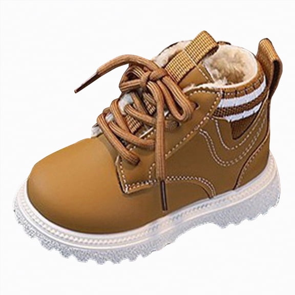 CAICJ98 Boys Girls Boot Outdoor Lace Up Work Boots Casual Combat Boots Side Zipper Ankle Shoes Waterproof Boys' Girls' Hiking Boots (Toddler/Little Kid),6