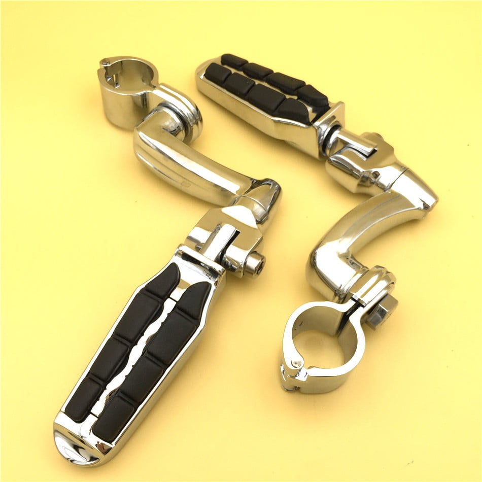 HTTMOTOR Chrome Adjustable Highway Peg Mounting Kit with Footpeg Foot