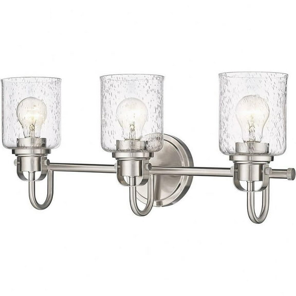 3 Light Vanity Light Fixture in Transitional Style-9.5 inches Tall and 22 inches Wide-Brushed Nickel Finish Bailey Street Home 372-Bel-4620054