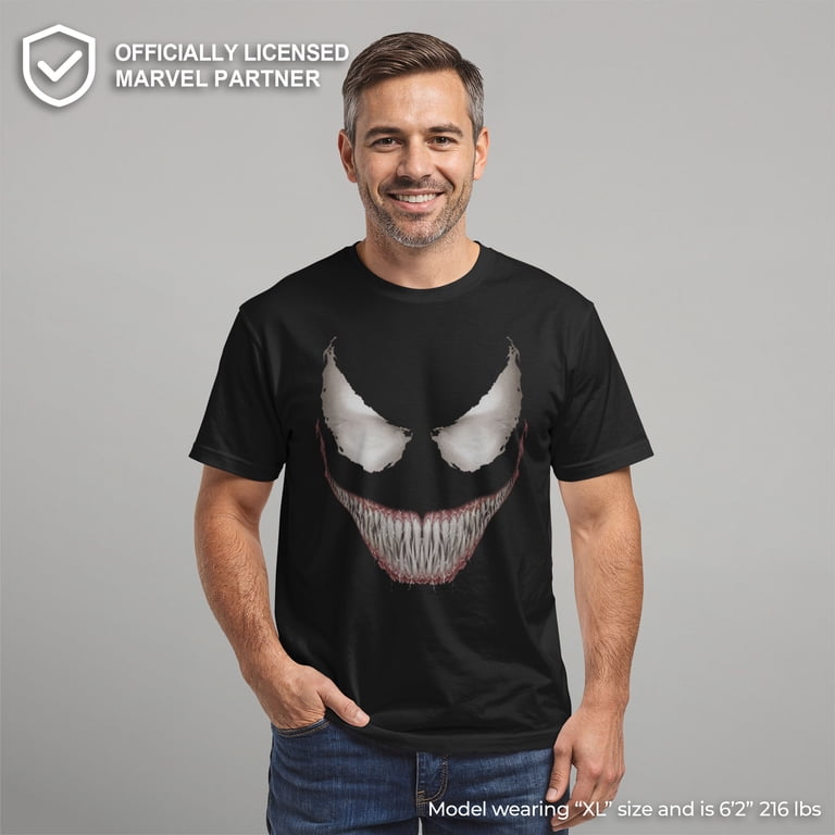Marvel, Men's Marvel Venom Face T-Shirt, Black, 100% Cotton