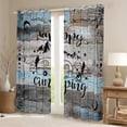 thumbnail image 2 of Rustic Camper Curtains & Drapes 42"Wx63"L Happy Camping 30%-50% Blackout Curtains Rv Camper Decor Window Curtains For Travel Trailers,Camping Car Window Treatments 2 Panels,Blue Grey, 2 of 6