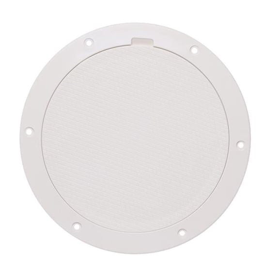 Beckson DP85-W Pry-Out Deck Plate - 8" with Diamond Center, White