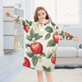 thumbnail image 5 of FORMRS Wearable Blanket Hoodie with Sleeves for Kids Cozy Flannel Sweatshirt, Apples Flower Pattern, 5 of 7