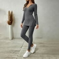 thumbnail image 5 of Admvng 2 Piece Outfit Set for Women Long Sleeve Top and Long Pants Casual Trendy Coordinated Tracksuit, 5 of 7