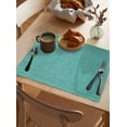 thumbnail image 3 of Placemats Set of 6, Vintage Teal Green Woven Placemat, Linen Place Mats for Kitchen/Dining Tables, Farmhouse Retro Solid Color Linen Texture Washable Table Mats for Party, 3 of 8