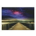 thumbnail image 1 of Universe Cutting Board, Galaxy Cosmos Wooden Bridge Panoramic View Celestial Space Print, Decorative Tempered Glass Cutting and Serving Board, Large Size, Magenta Black, by Ambesonne, 1 of 1