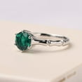thumbnail image 2 of Lab created Round shaped 2 carat emerald ring sterling silver bamboo promise ring May birthstone, 2 of 3