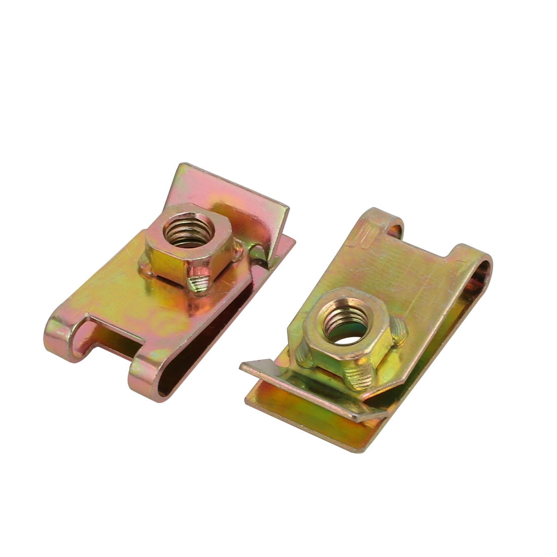 Unique Bargains 25pcs M6 Thread Size 65Mn Steel Zinc Plated Clip U Nut Brass Tone 32mmx17mm