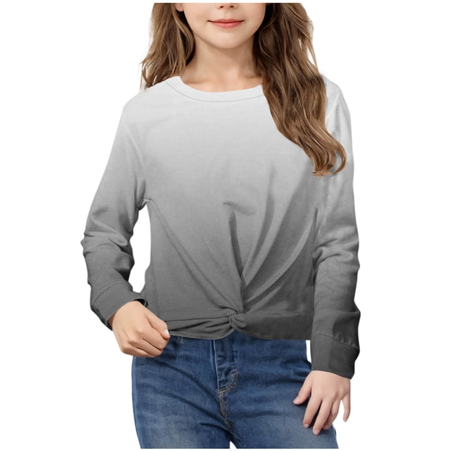 Rbaofujie Chandail à Manches Longues pour Filles, Chandails à Col Rond pour Enfants, Hauts