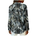 thumbnail image 5 of Cutuoiiu Button Down Shirts for Women Daily Printed Lapel Loose Casual Business Tops Gifts, 5 of 6
