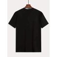 thumbnail image 3 of Camiseta de manga corta con cuello redondo y estampado de letras para hombre, informal, ligera y cómoda, ideal para verano y exteriores. Diseño de impresión aleatoria., 3 of 6