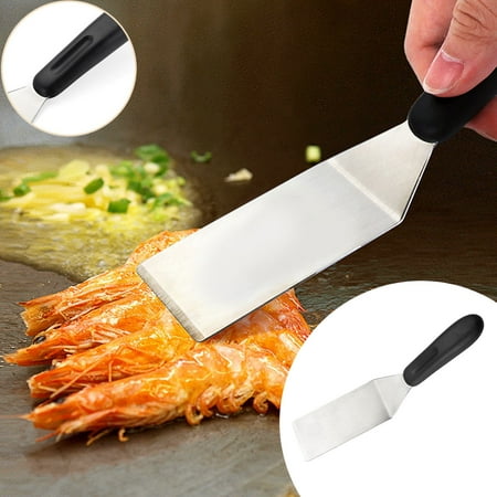 Metal Spatula Stainless Steel 98 Inch with Heat Handle for Desserts Pancakes Eggs Griddle Scraper and BBQ Kitchen Utensils 20x4.1cm Black