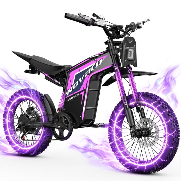 ESKUTE NOVA 01 Electric Bike for Adults and Teens, 52V 30Ah Battery, Up to 70-100 Miles Range, 750W Motor, Dual Suspension & Hydraulic Brakes, 19" Fat Tires UL2849 Purple