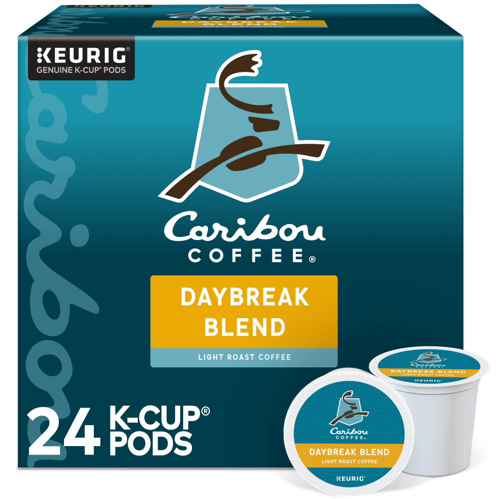 Caribou Coffee Daybreak Morning Blend K-Cup Pods, Light Roast, 24 Count for Keurig Brewers