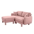 thumbnail image 6 of Newest Boucle Fabric Sectional 2-seater Loveseat Sofa Couch,Distinctive Shell-shaped Armrests,Removable Ottoman,Cylindrical Legs Wrapped,Self-fabric,Pink Color, 6 of 17