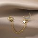 thumbnail image 5 of Pendiente de luna con cadena y estrella del norte, pendiente tipo clip con cadena, 5 of 5
